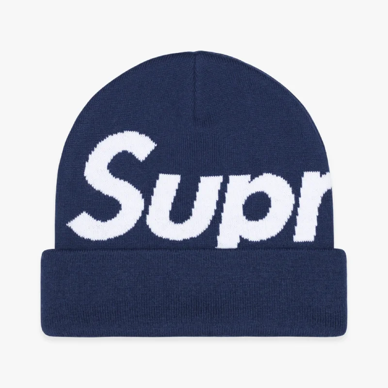 Mesh dad cap for ventilated hot days -Supreme Big Logo Beanie Navy (FW23)