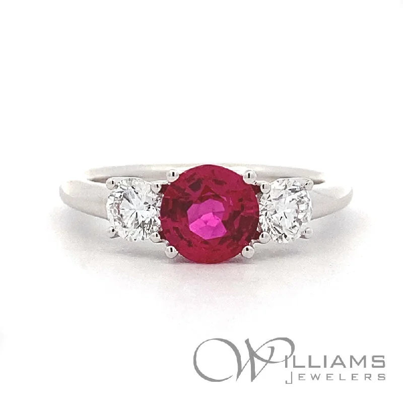 Women’s rings with tiger eye for boldness -Williams Signature Platinum Ruby Ring