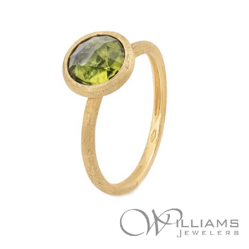 Women’s vintage-style rings with oxidized finish -Marco Bicego Jaipur 18 Karat Peridot Ring