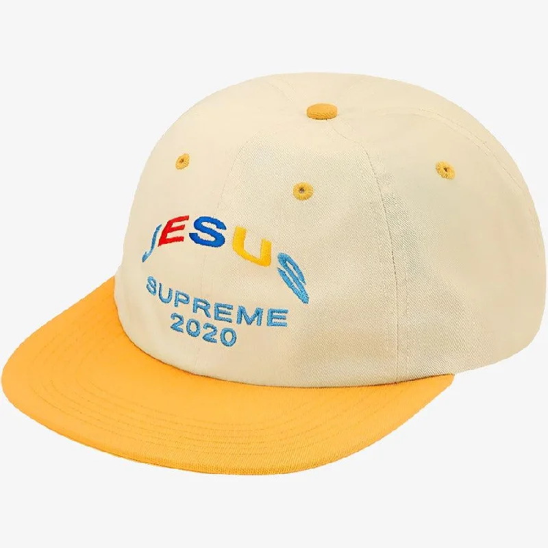 Sports team cap for game day support -Supreme 'Jesus' 6-Panel Snapback Hat Yellow (FW20)