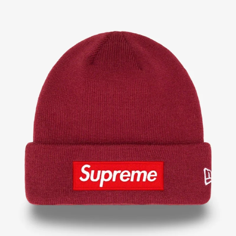 Black snapback cap for sharp modern looks -Supreme x New Era Beanie 'Box Logo' Cardinal (FW22)