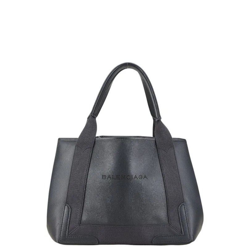 Vegan leather handle bags for eco-friendly chic -Balenciaga  Leather Canvas Handbag Tote Bag (Pre-Owned)