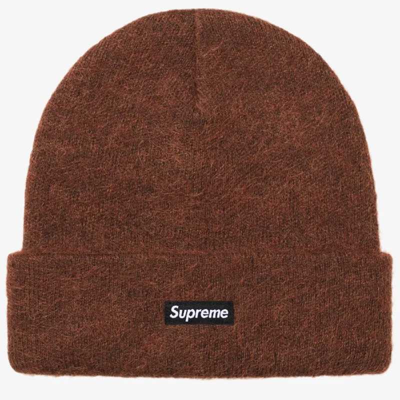 Sports fan cap with bold team colors -Supreme Mohair Beanie Dark Brown (FW24)