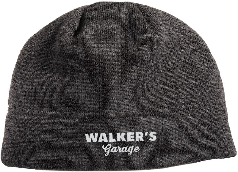 Denim cap with faded wash texture -Port Authority Heathered Knit Beanie