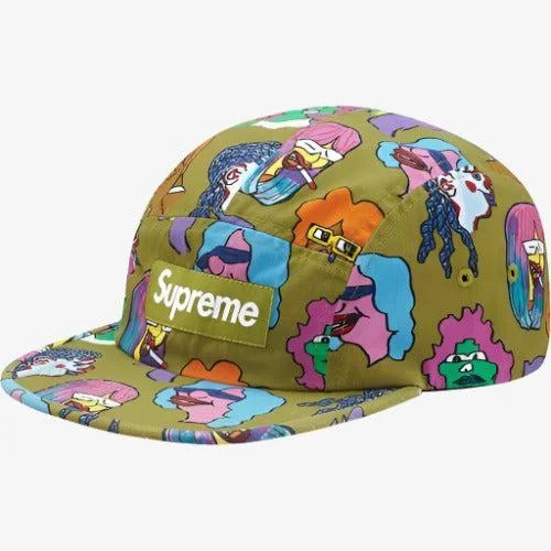 Lightweight cap for easy travel packing -Supreme 'Gonz Heads' Camp Cap Moss (FW17)