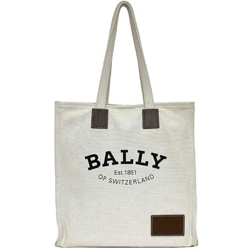 Handle bags with thick handles for support -Bally   Cotton Canvas Leather Tote Bag (Pre-Owned)