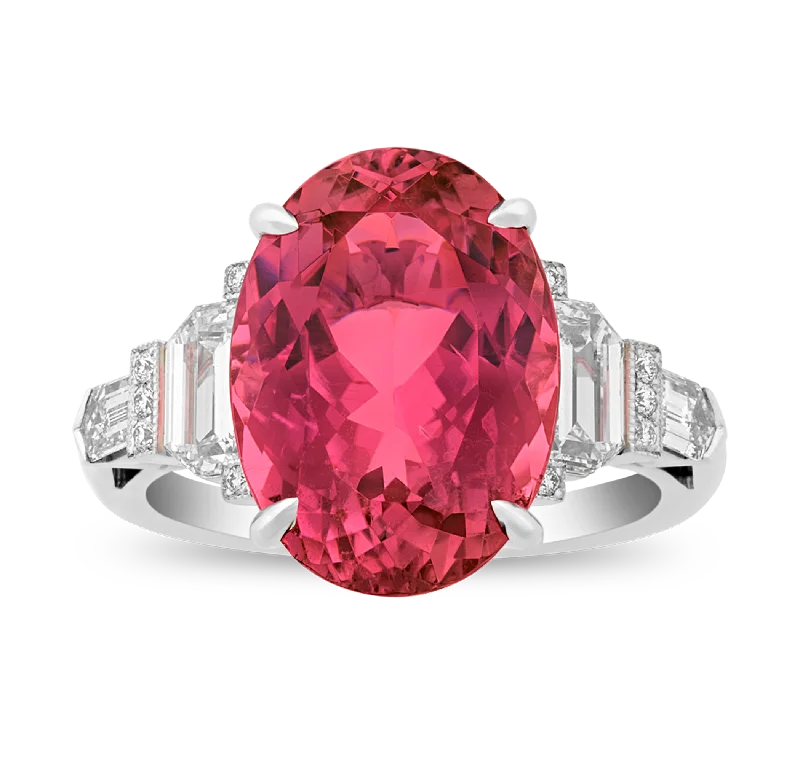 Women’s rings with aquamarine gems for calm -Raymond Yard Pink Tourmaline Ring, 6.53 Carats