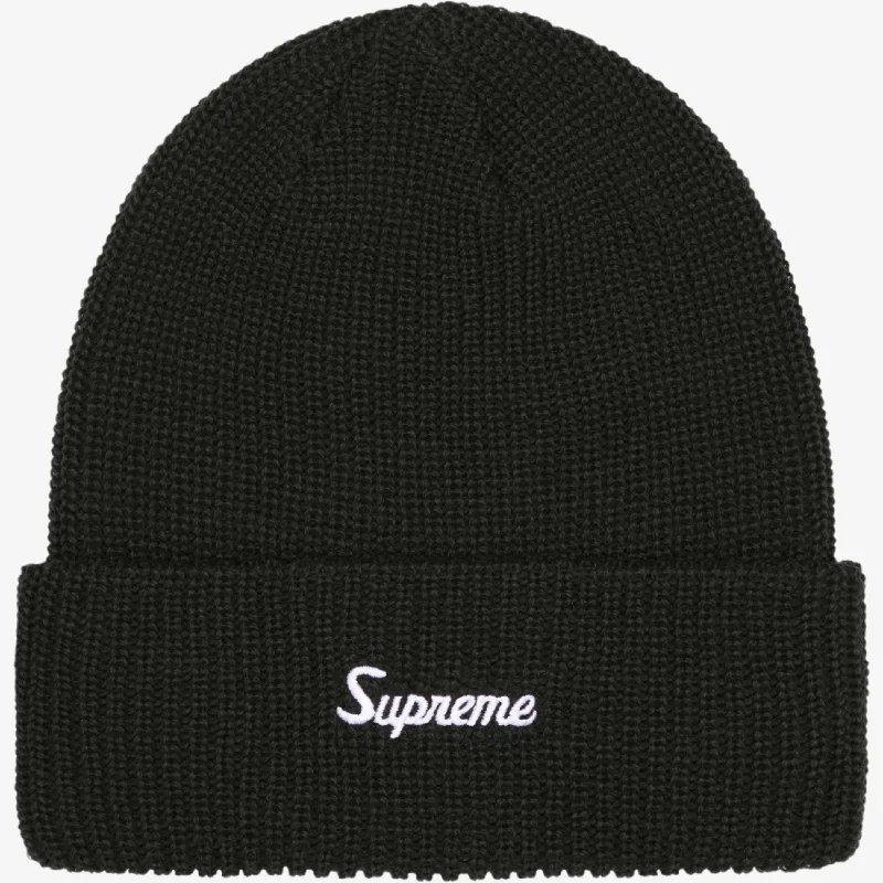 Fitted dad cap for relaxed snug wear -Supreme Loose Gauge Beanie Black (FW24)