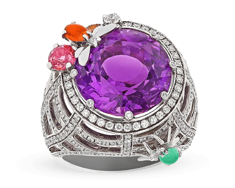 Women’s rings with raw citrine for charm -Chaumet Retro Amethyst Ring, 2.00 Carats