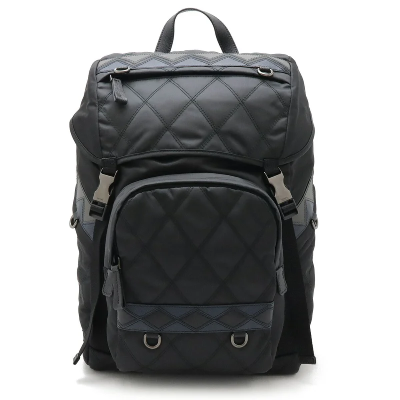 Handle bags with bold stripes for trendiness -Prada   Navy  Nylon Backpack (Pre-Owned)