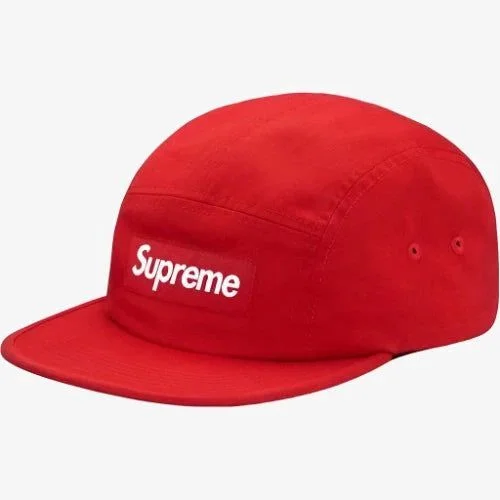 Waterproof cap for rainy day protection -Supreme 'Washed Chino Twill' Camp Cap Red (FW17)