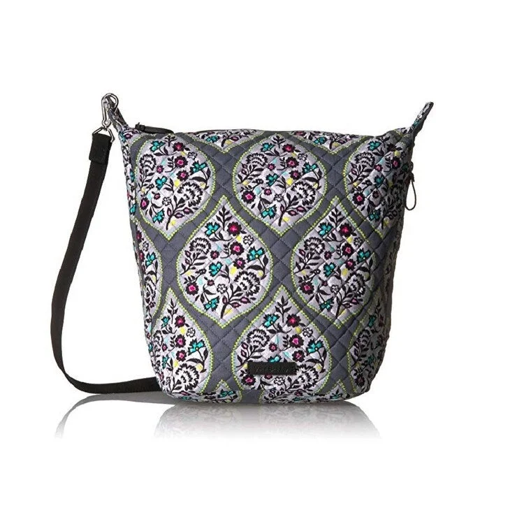 Handle bags with vintage vibes for nostalgia -Vera Bradley Carson Medium Hobo Bag Heritage Leaf Silver