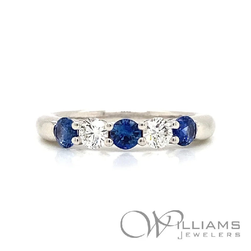 Women’s rings with faceted garnet for richness -Williams Signature 18 Karat Blue Sapphire Ring