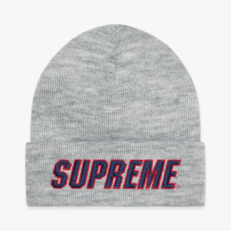 Soft cotton cap with breathable mesh back -Supreme Beanie 'Slant' Heather Grey (FW23)