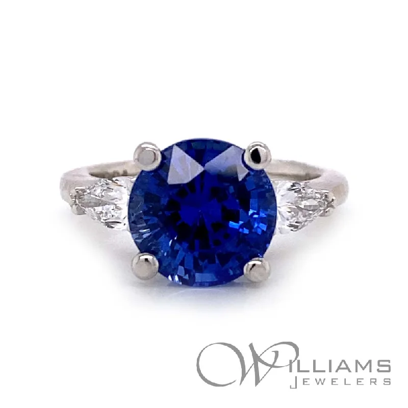 Women’s rings with crown-inspired topaz designs -Tacori RoyalT Plat Sapphire Ring