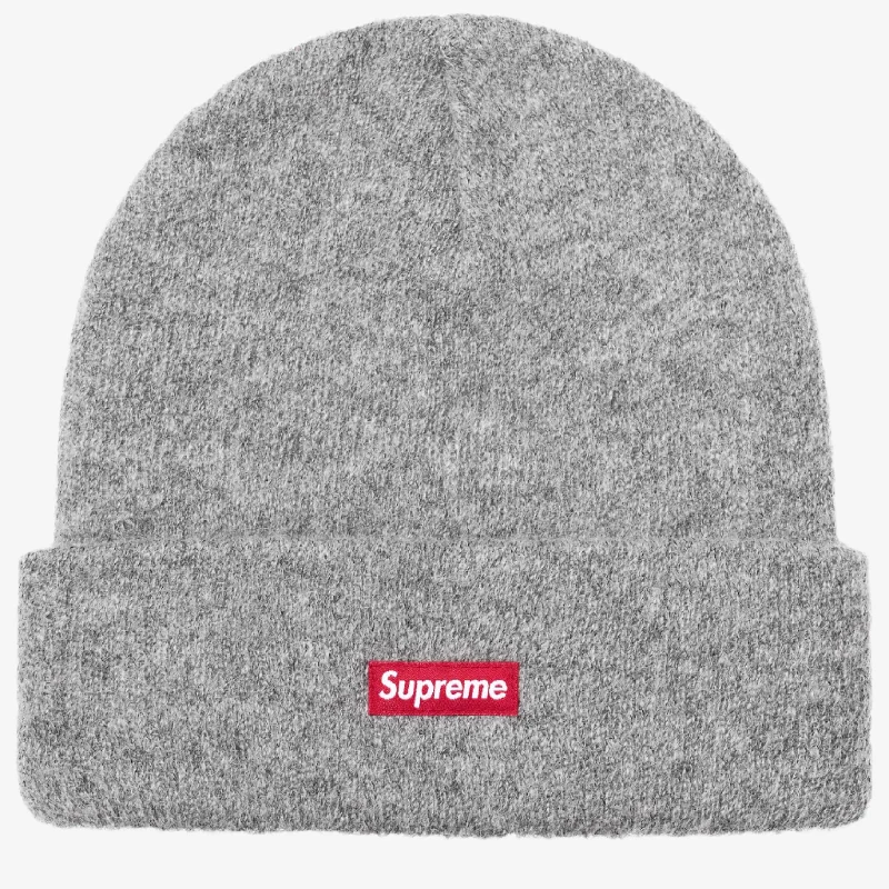 Lightweight cap with quick-dry fabric finish -Supreme Mohair Beanie Heather Grey (FW24)