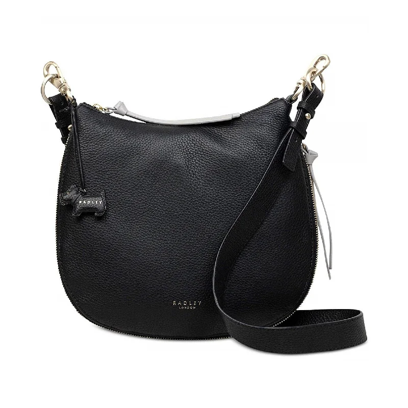 Handle bags with soft fabric for comfort -Radley London Pudding Lane Large Ziptop Crossbody Black/Gold