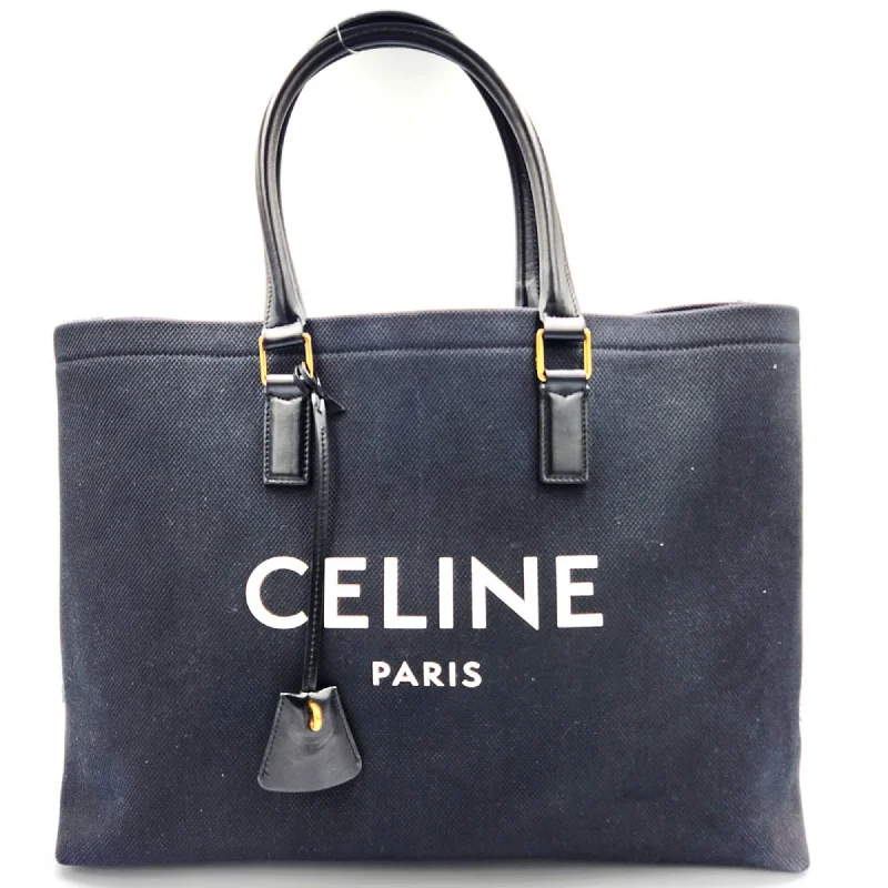 Handle bags with waterproof lining for protection -Celine  Canvas Leather Tote Bag (Pre-Owned)