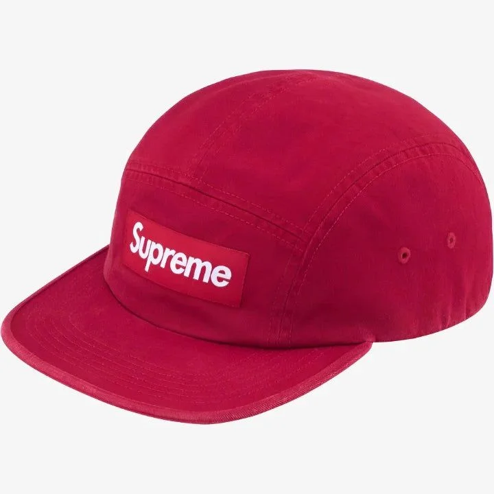 Casual denim cap for laid-back vibes -Supreme 'Washed Chino Twill' Camp Cap Red (SS24)