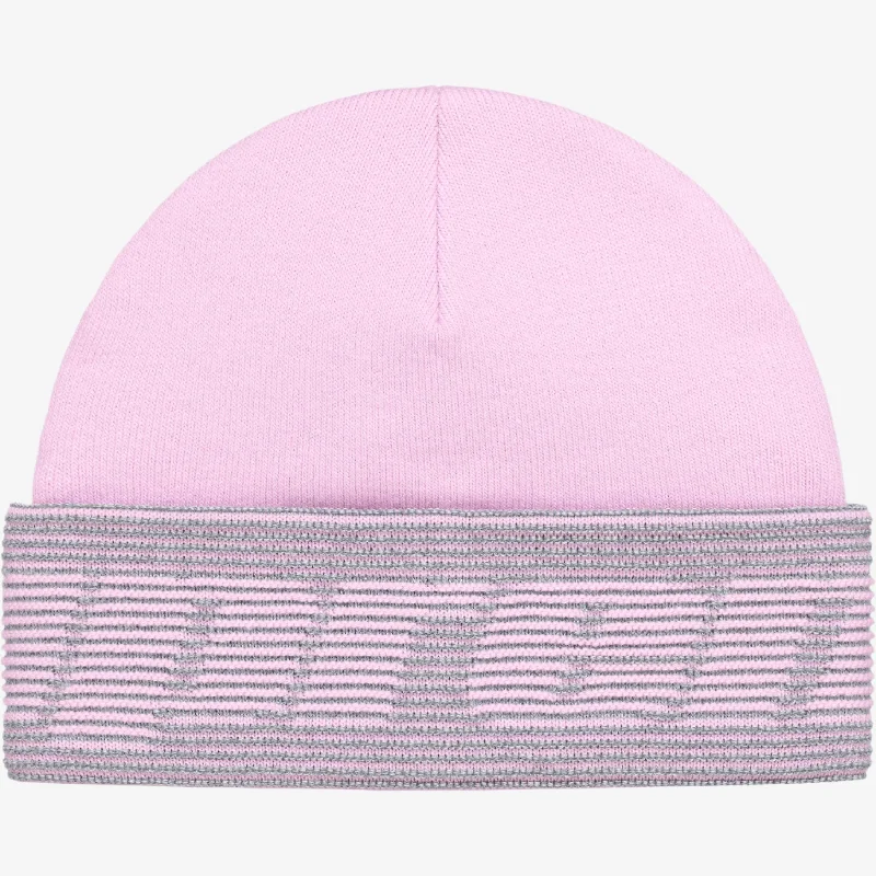 Retro baseball cap with classic team colors -Supreme Reflective Jacquard Beanie Light Pink (FW24)