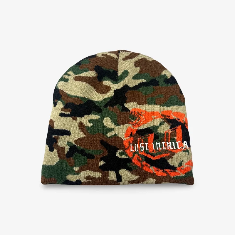 Denim snapback cap for casual cool edge -Lost Intricacy Beanie 'Full Circle Snake' Camo