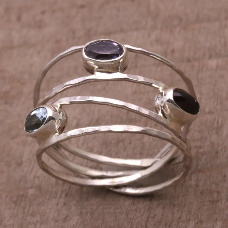 Women’s delicate rings with tiny sapphire accents -Eternal Majesty Amethyst Sterling Silver Ring