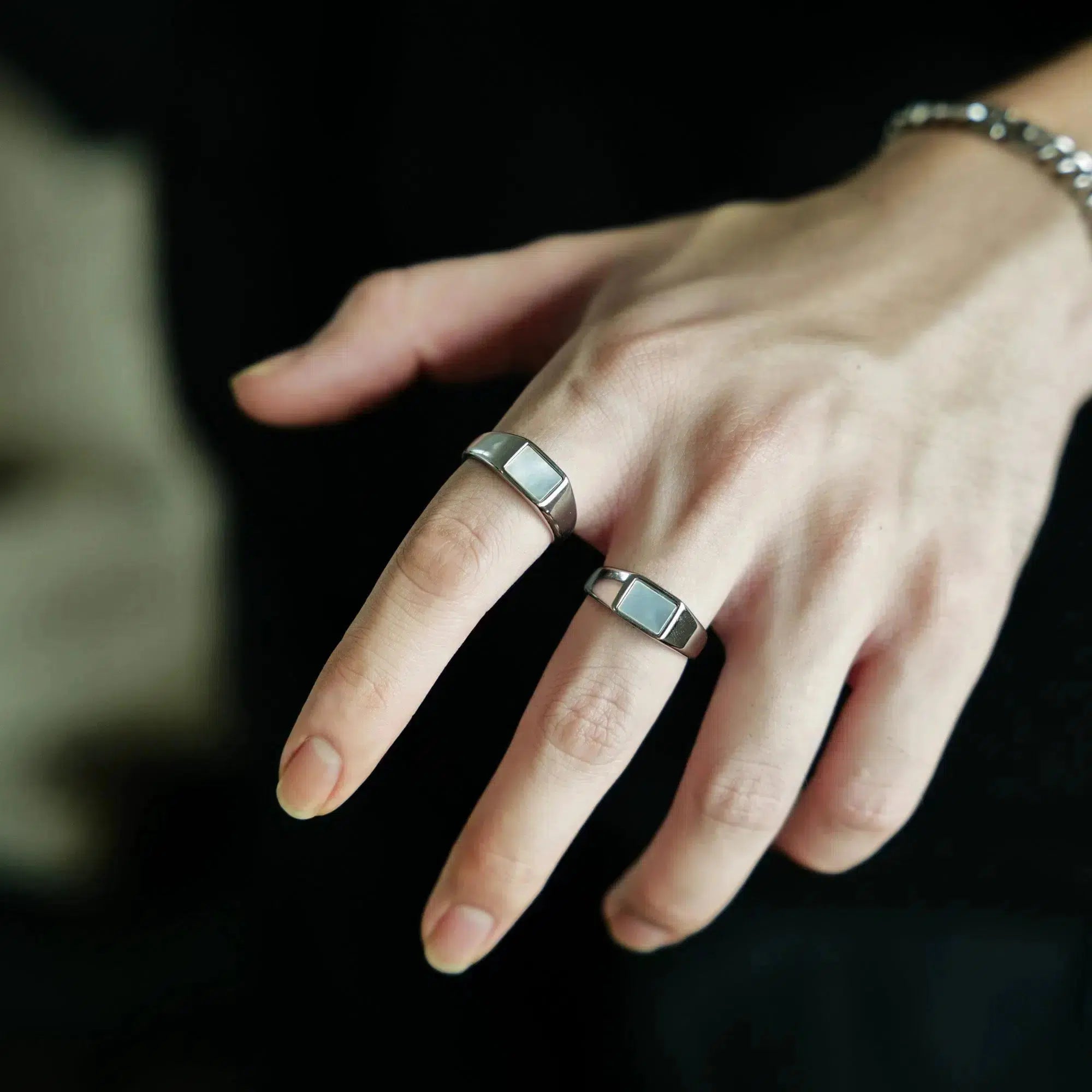 Women’s vintage-style rings with oxidized finish -Classic Square Signet Ring