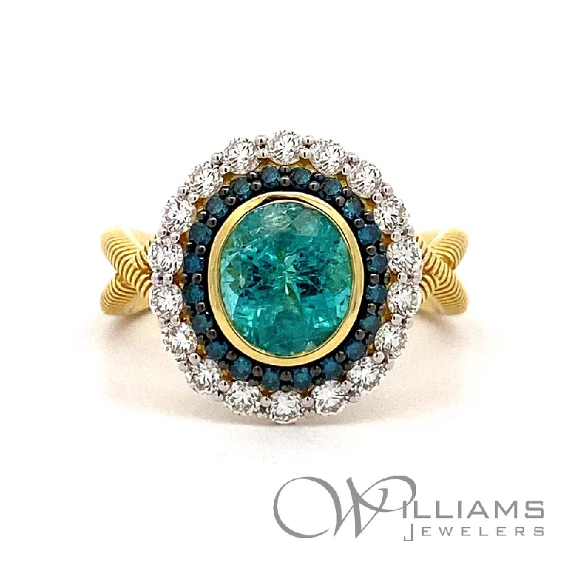 Women’s statement rings with large coral gems -Sloane Street 18 Karat Tourmaline Ring