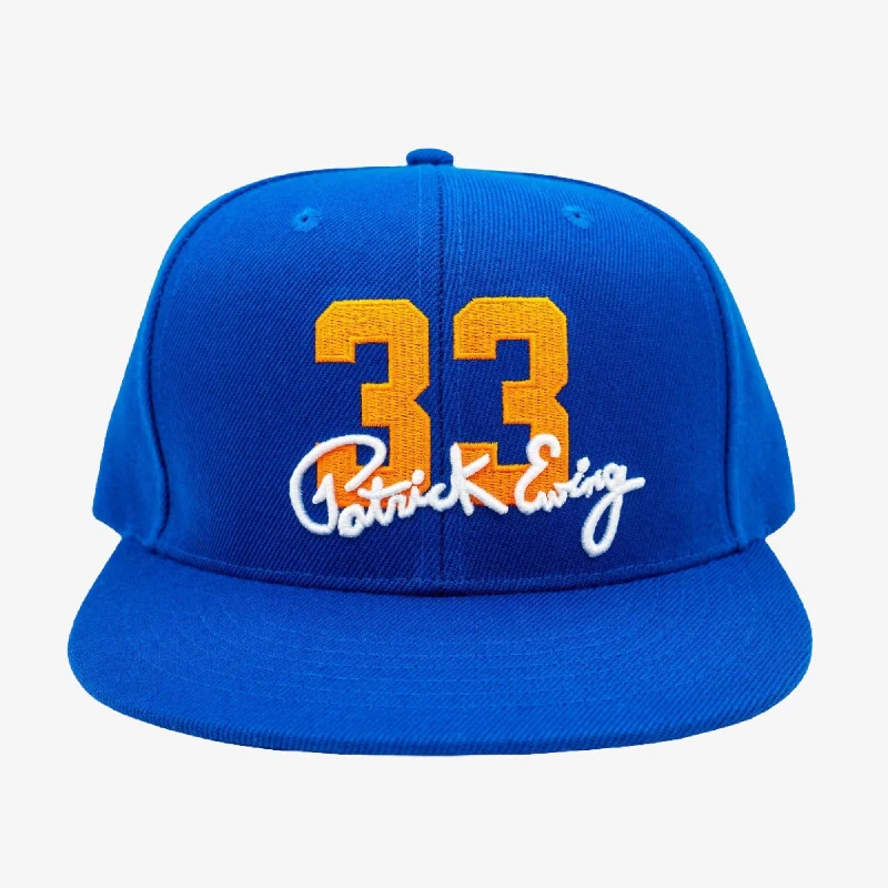 Embroidered logo cap for team spirit Pride -Ewing Athletics '#33 NYC New York Knicks' Snapback Hat Royal Blue