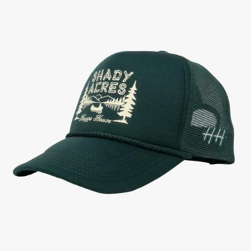 Designer trucker cap with signature brand patch -Huega House 'Shady Acres' Mesh Trucker Snapback Hat Forest Green