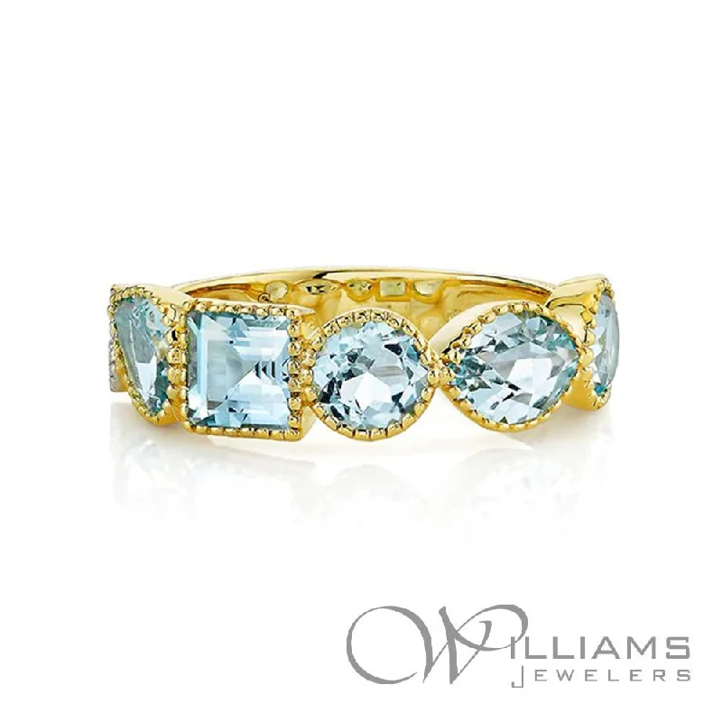 Women’s rings with twisted bands for style -Sloane Street Spectrum 18 Karat Blue Topaz Ring