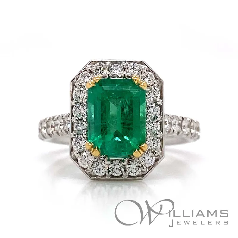 Women’s rings with raw citrine for charm -Williams Signature 18 Karat Emerald Ring