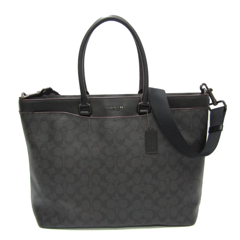 Handle bags with sturdy leather grip accents -Coach Signature   Signature Line Pvc Shoulder Bag Tote Bag (Pre-Owned)