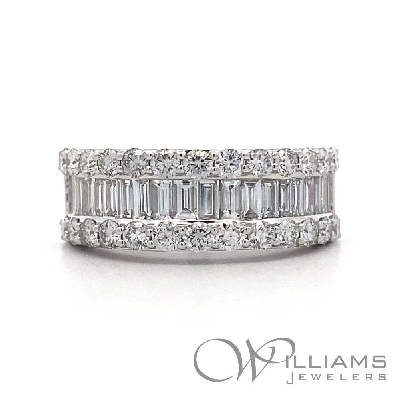 Women’s rings with engraved floral band patterns -Williams Signature 18 Karat Diamond Ring