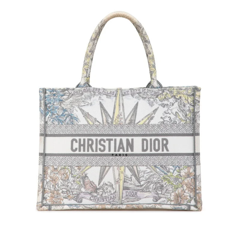 Handle bags with bold logos for branding -Christian Dior   Jacquard Tote Bag (Pre-Owned)