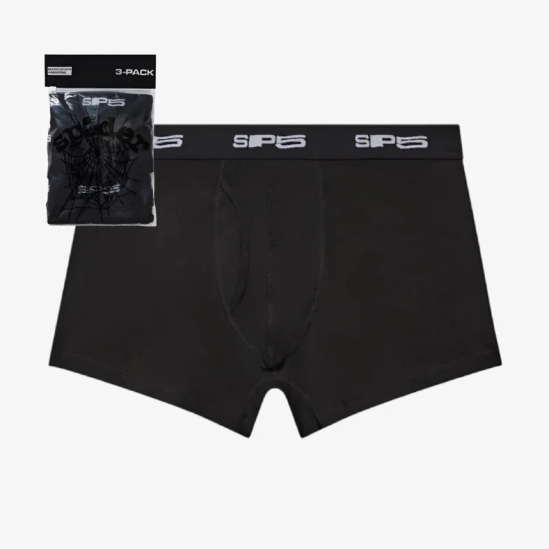 Premium leather cap with stitched logo detail -Sp5der Boxer Briefs (3 Pack) Black (FW24)