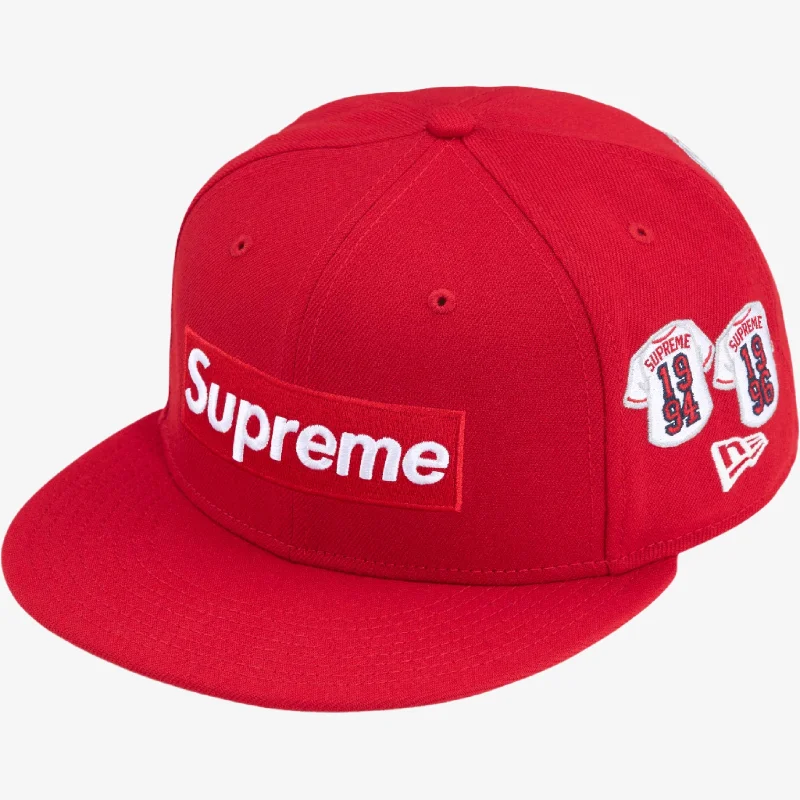 Stylish snapback cap for urban street style -Supreme x New Era 'Baseball Jerseys Box Logo' Fitted Hat Red (FW24)