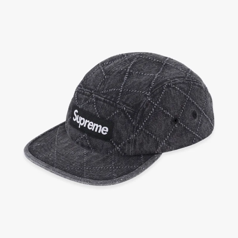 Classic black cap for versatile outfit pairing -Supreme Denim Camp Cap 'Punched' Black (FW23)