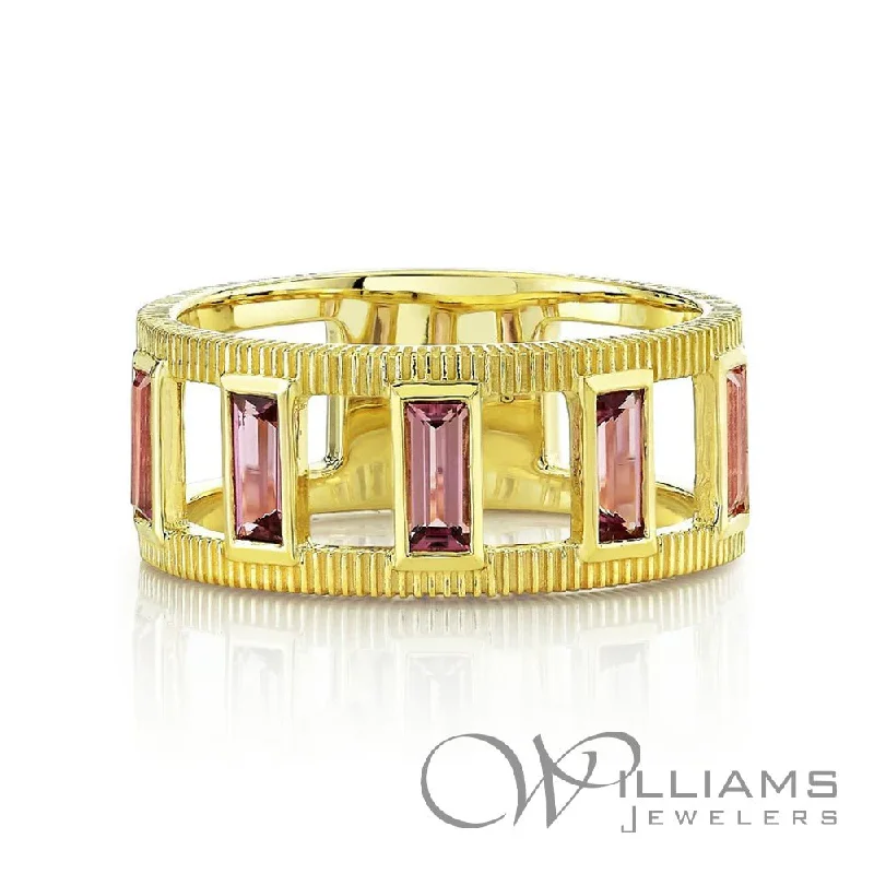 Women’s rings with eternity knot for love -Sloane Street 18 Karat Pink Tourmaline Ring