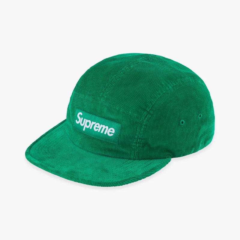 Embroidered sports cap for team pride display -Supreme Camp Cap 'Corduroy' Green (FW23)