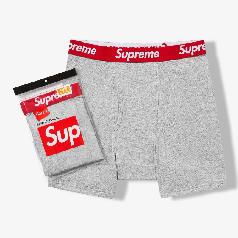 Premium leather cap for upscale casual looks -Supreme x Hanes Boxer Briefs (2 Pack) Heather Grey (SS24)