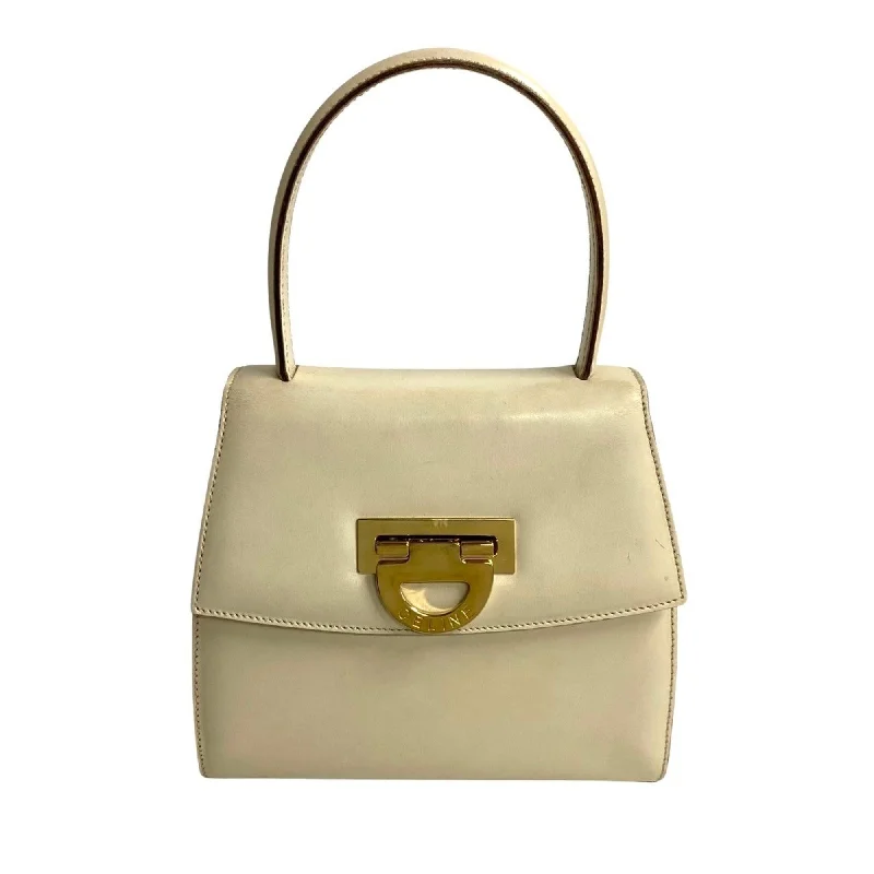 Handle bags with holiday themes for festivities -Celine ivory  Leather Handbag Tote Bag (Pre-Owned)