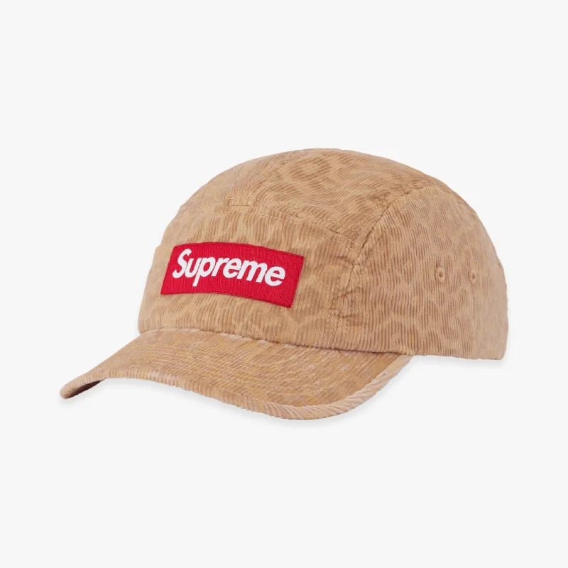 Team logo cap for loyal fan support -Supreme Camp Cap 'Leopard Corduroy' Beige (FW23)