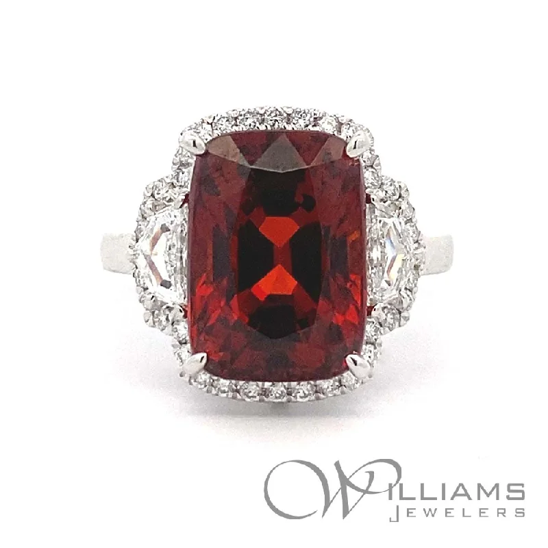 Women’s rings with vine-inspired emerald bands -Williams Signature 18 Karat Garnet Ring