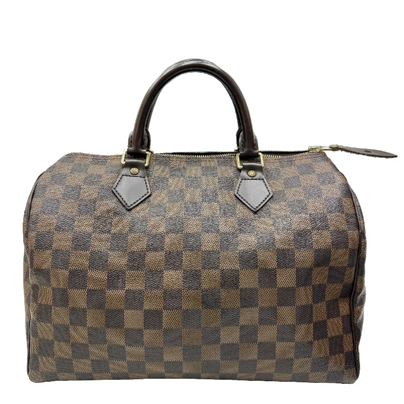 Handle bags with geometric patterns for modernity -Louis Vuitton  Damier Canvas Ebene Damier Canvas Handbag Tote Bag (Pre-Owned)