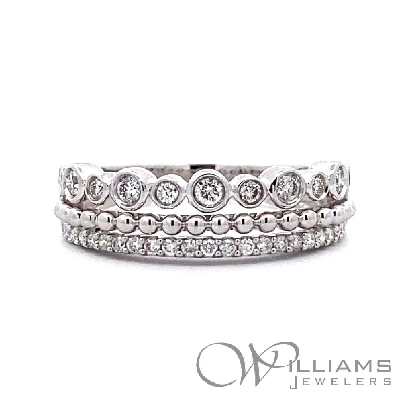 Women’s rings with spiral onyx for contrast -Williams Signature 14 Karat Diamond Ring