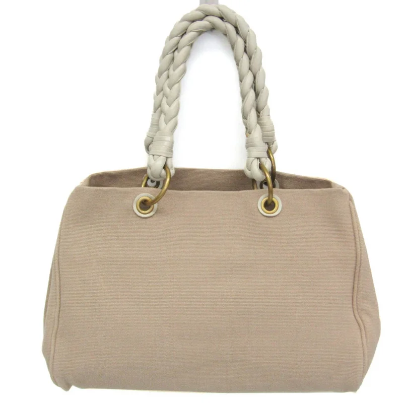 Handle bags with retro logos for charm -Bottega Veneta  Off- Leather Canvas Tote Bag (Pre-Owned)