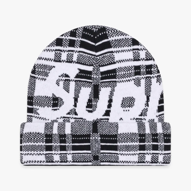 Fitted dad cap for relaxed snug wear -Supreme Big Logo Beanie White Plaid (FW23)