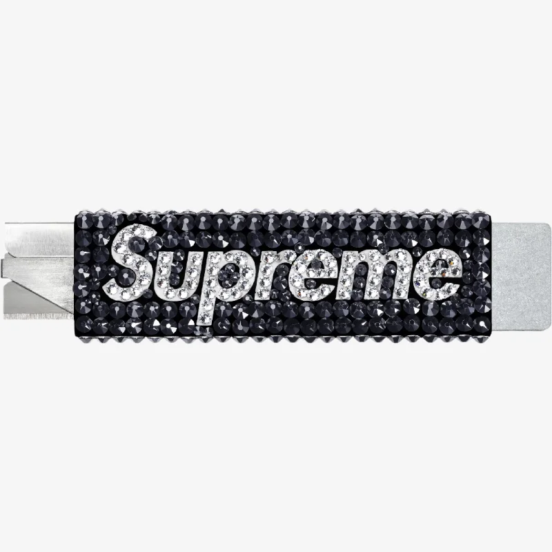 Designer cap for high-end brand appeal -Supreme x Swarovski Crystal Box Cutter Black (FW24)