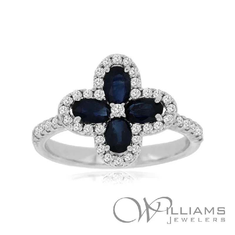 Women’s rings with geometric ruby for trend -Williams Signature 14 Karat Sapphire Ring